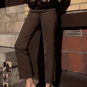 Zara TRF High Waisted Cropped Flare Jeans